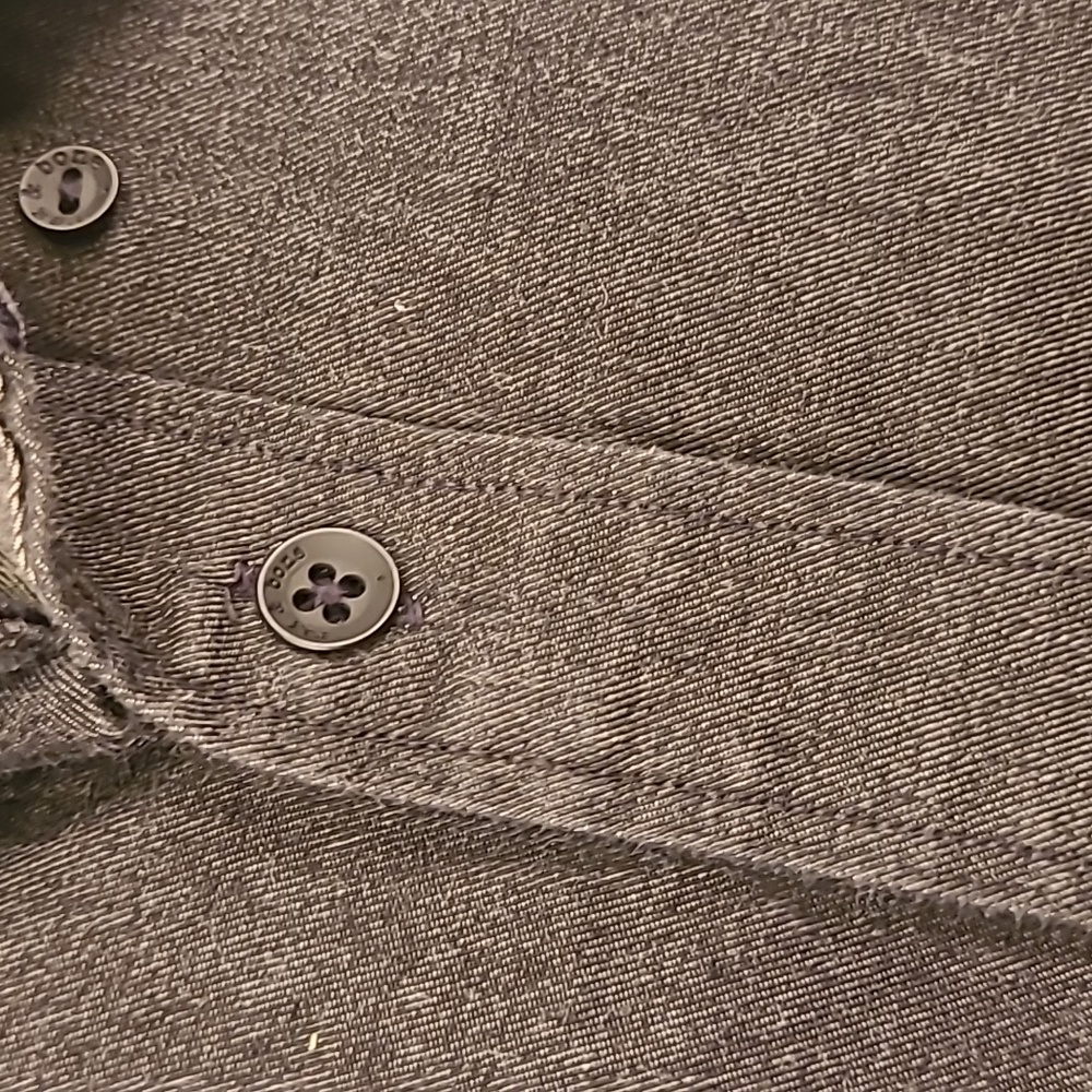 RAG & BONE Dark Grey Denim Cotton Blend Fit 2 Sz S Long Sleeve Button Down Shirt - Picture 3 of 10